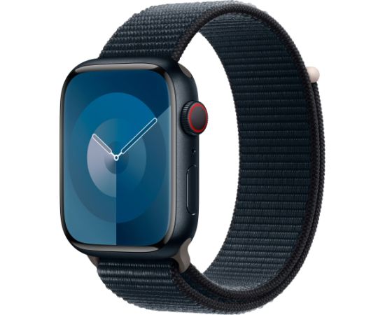 Apple Watch Series 9, Smartwatch (dark blue/dark blue, aluminum, 45 mm, Sport Loop, Cellular)