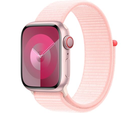 Apple Watch Series 9, Smartwatch (pink/rose, aluminum, 41 mm, Sport Loop, Cellular)