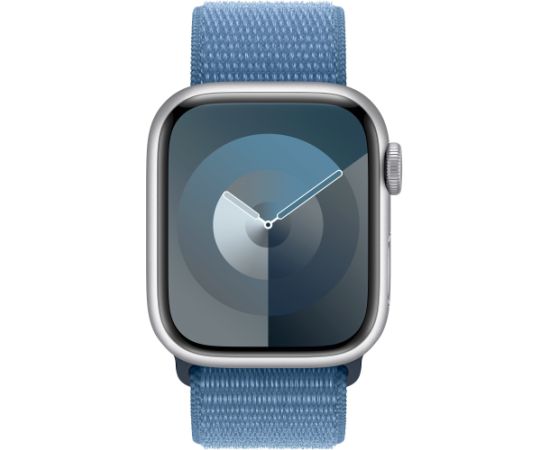 Apple Watch Series 9, Smartwatch (silver/blue, aluminum, 41 mm, Sport Loop, Cellular) Smart-Watch Pulksteņi