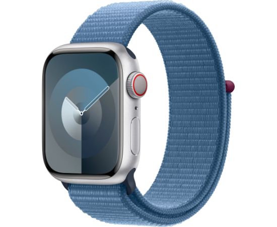 Apple Watch Series 9, Smartwatch (silver/blue, aluminum, 41 mm, Sport Loop, Cellular) Smart-Watch Pulksteņi