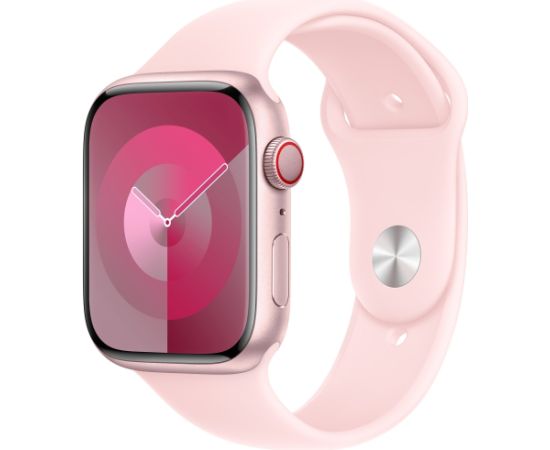 Apple Watch Series 9, Smartwatch (pink/rose, aluminum, 45 mm, sports bracelet, cellular)