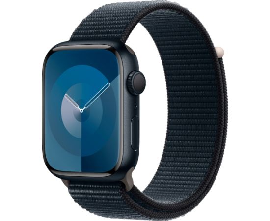 Apple Watch Series 9, Smartwatch (dark blue/dark blue, aluminum, 45 mm, Sport Loop)