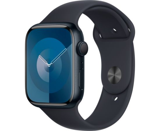 Apple Watch Series 9, Smartwatch (dark blue/dark blue, aluminum, 45 mm, sports band)