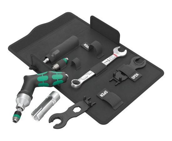 Wera 9524 Photovoltaic assembly tool set 1 (black/green, 7-piece, with Rapidaptor quick-change chuck)