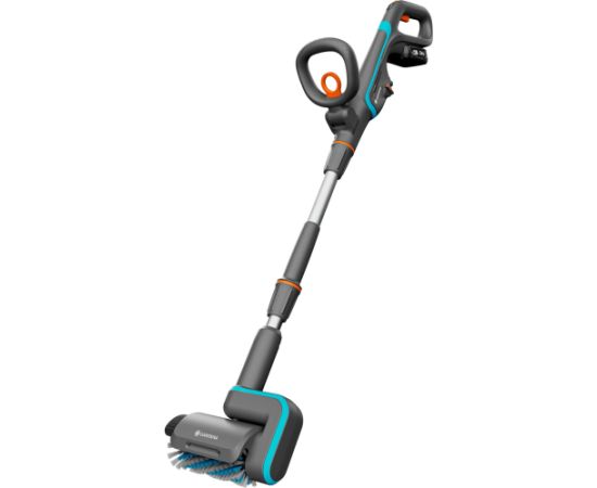 GARDENA cordless multi-cleaner AquaBrush Patio 18V P4A, hard floor cleaner (grey/turquoise, Li-Ion battery 2.5Ah P4A, POWER FOR ALL ALLIANCE)