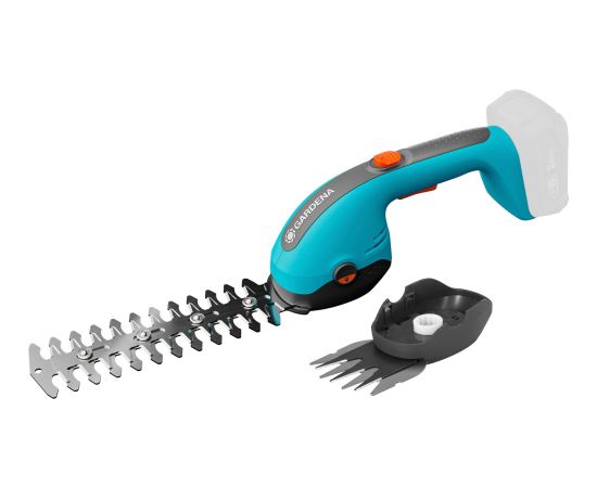 GARDENA cordless grass shears PowerCut 20/18V P4A solo, with shrub knife (turquoise/grey, without battery and charger, POWER FOR ALL ALLIANCE)