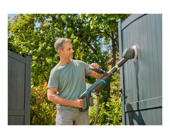 GARDENA cordless multi-cleaner AquaBrush Compact 18V P4A solo, hard floor cleaner (grey/turquoise, without battery and charger, POWER FOR ALL ALLIANCE)