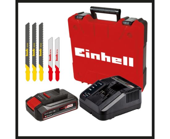 Einhell cordless jigsaw TC-JS 18 Li (red/black, Li-ion battery 2.5Ah, case E-Box Basic)