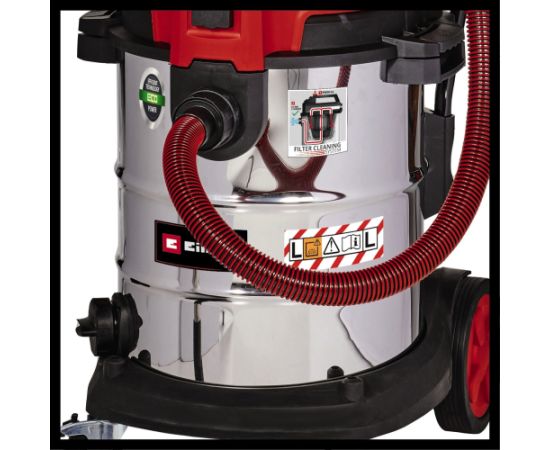 Einhell TE-VC 2350 SACL, wet/dry vacuum cleaner (red/stainless steel, 1,600 watts)