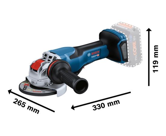 Bosch X-LOCK cordless angle grinder BITURBO GWX 18V-15 P Professional solo, 125mm (blue/black, without battery and charger, in L-BOXX)
