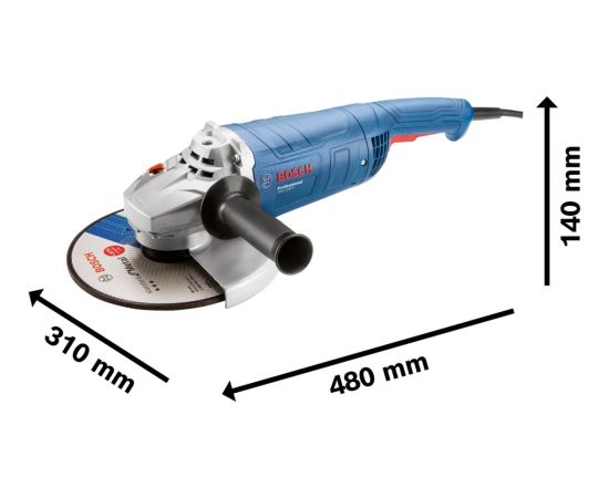 Bosch angle grinder GWS 2200 P Professional (blue, 2,200 watts)