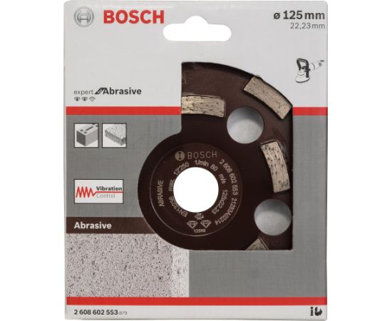 Bosch diamond cup wheel Expert for Abrasive, 125mm, grinding wheel (bore 22.23mm, for concrete and angle grinders)