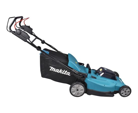 Makita cordless lawn mower DLM539PT2, 36 volts (2x18 volts) (blue/black, 2x Li-ion batteries 5.0 Ah, with wheel drive)