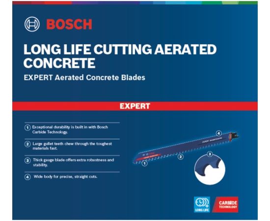 Bosch Expert saber saw blade 'Aerated Concrete' S 1241 HM, 10 pieces (length 300mm)