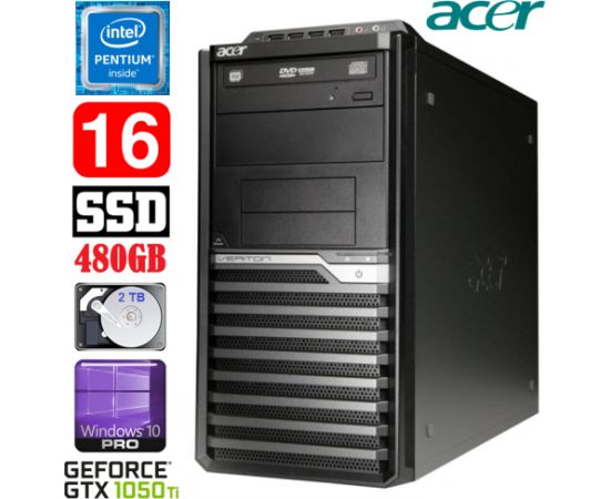 Acer Veriton M4610G MT G630 16GB 480SSD+2TB GTX1050Ti 4GB DVD WIN10Pro