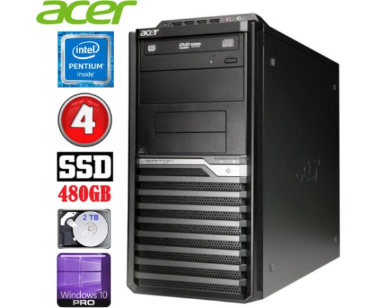 Acer Veriton M4610G MT G630 4GB 480GB+2TB DVD WIN10Pro