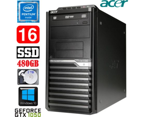 Acer Veriton M4610G MT G630 16GB 480SSD+2TB GTX1050 2GB DVD WIN10