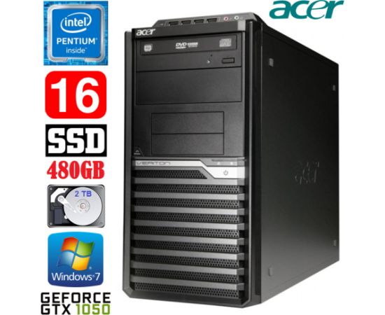 Acer Veriton M4610G MT G630 16GB 480SSD+2TB GTX1050 2GB DVD WIN7Pro