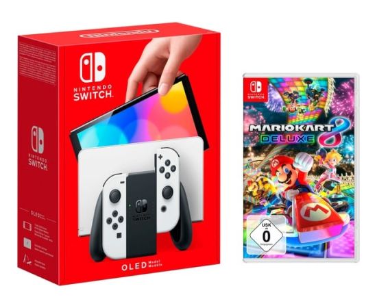 Nintendo Switch (OLED model), game console (white, incl. Mario Kart 8 Deluxe)