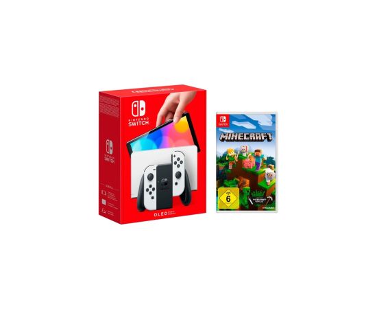 Nintendo Switch (OLED model), game console (white, incl. Minecraft)