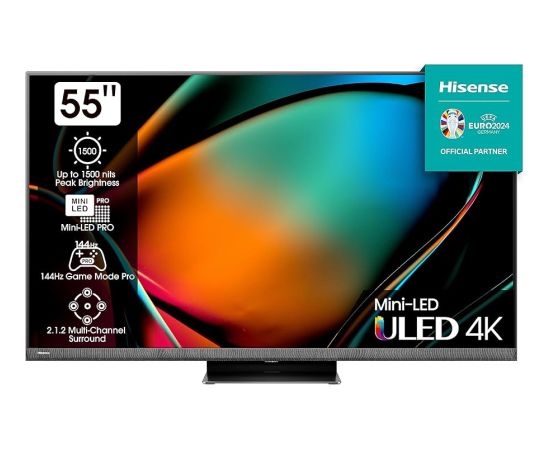 Hisense 55U8KQ, LED TV - 55 - black/anthracite, UltraHD/4K, triple tuner, HDR10, WLAN, LAN, Bluetooth. Free-Sync, 120Hz panel