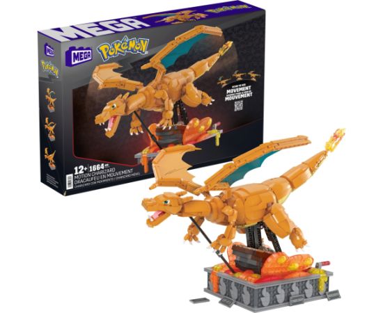 Mega Creative Mattel MEGA Pokémon Motion Charizard movable building set, construction toy