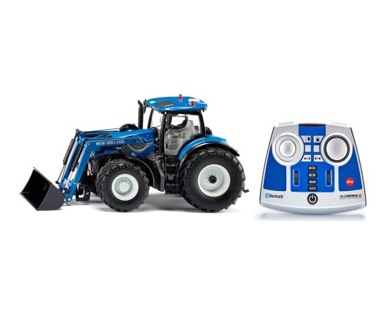 SIKU CONTROL New Holland T7.315 with front loader and Bluetooth remote control module, RC (blue/black, 1:32)