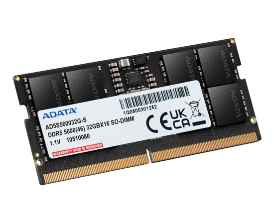 ADATA DDR5 - 32GB - 5600 - CL - 46 - Single RAM (black, AD5S560032G-S, Premier Tray)