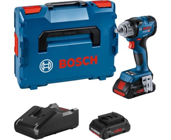 Bosch cordless impact wrench GDS 18V-330 HC Professional, 18Volt (blue/black, 2x Li-Ion battery ProCORE18V 4.0Ah, Bluetooth module, in L-BOXX)