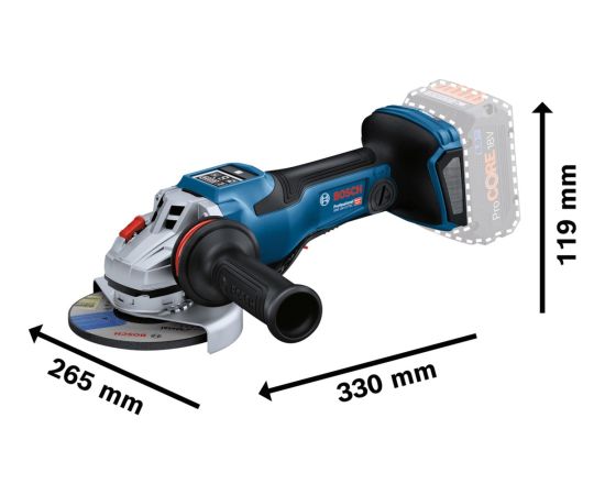 Bosch cordless angle grinder BITURBO GWS 18V-15 PSC Professional solo, 125mm (blue/black, without battery and charger, in L-BOXX)