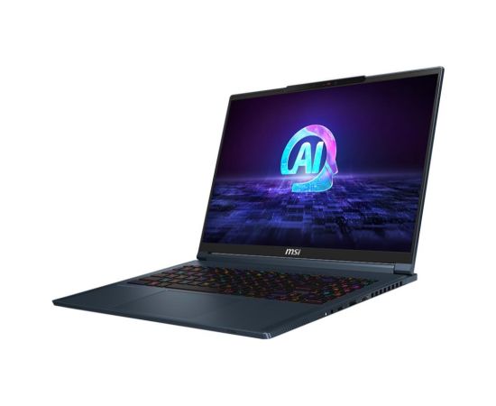 Notebook MSI Stealth 16 AI Studio A1VHG CPU  Core Ultra u9-185H 2300 MHz 16" 3840x2400 RAM 32GB DDR5 5600 MHz SSD 2TB NVIDIA GeForce RTX 4080 12GB ENG Card Reader Micro SD Windows 11 Pro Blue 1.99 kg STEALTH16AISTA1VHG-017