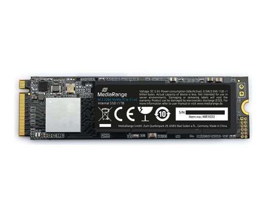 MediaRange MR1033 1TB, SSD (black, PCie 3.1 x4 (20Gb/s), NVMe, M.2 2280, internal)