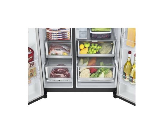 LG InstaView GSGV80EPLL side-by-side refrigerator Freestanding 635 L E Black