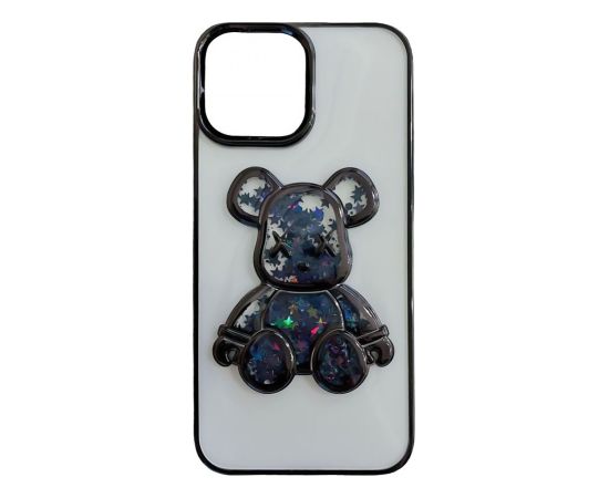 iLike iPhone 15 Silicone Case Print Desire Bear Apple Black