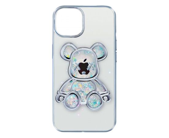 iLike iPhone 15 Silicone Case Print Desire Bear Apple Silver