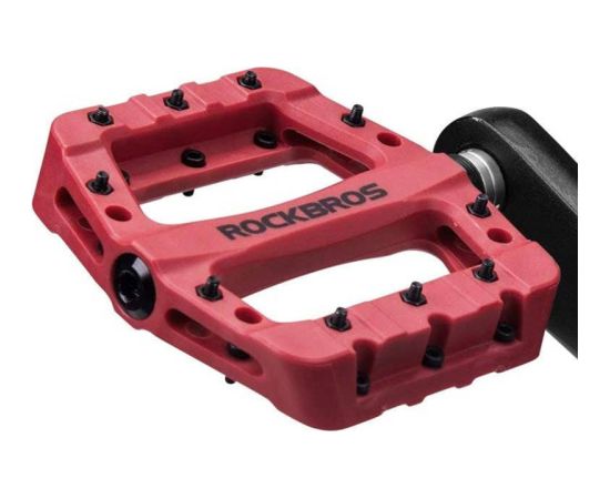 Bicycle pedals, platform, nylon Rockbros 2017-12CRD (red)