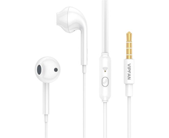 Wired in-ear headphones Vipfan M15, 3.5mm jack, 1m (white)