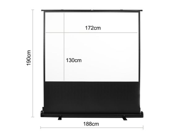Maclean MC-963 portable projection screen, compact, floor, 86", 4:3