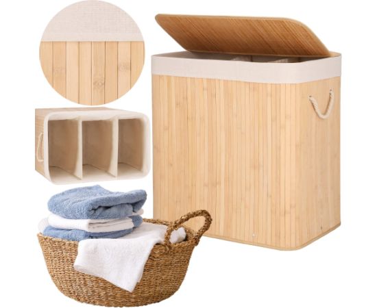 Бамбуковая корзина для белья Springos HA0154 150л