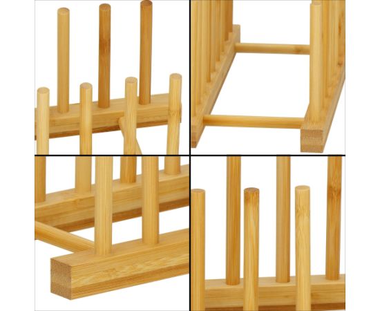 Бамбуковая подставка для тарелок Springos KI0154