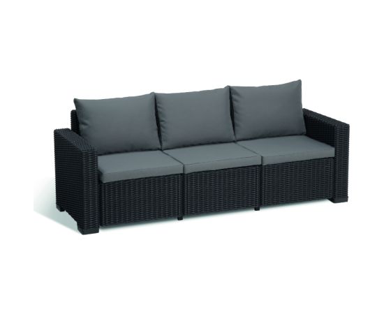 Keter Dārza dīvāns trīsvietīgs California 3 Seater Sofa pelēks