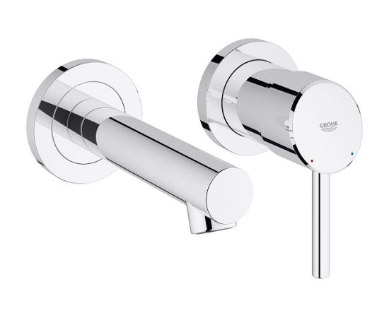 Grohe iebūvējamā izlietnes maisītāja Concetto virsapmetuma daļa, 2 caurumu, iztece 147 mm, no sienas, hrom