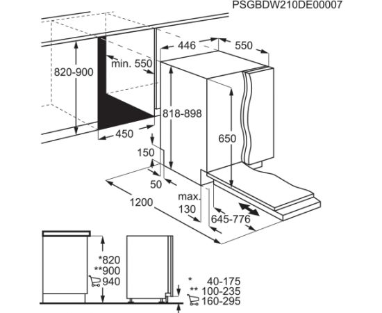 AEG FSE73507P AirDry Trauku mazgājamā mašīna 45cm