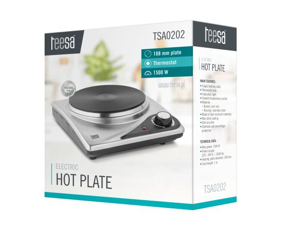 Teesa TCA0202 Pārnēsājama elektriskā plīts 1500W / 160-200mm