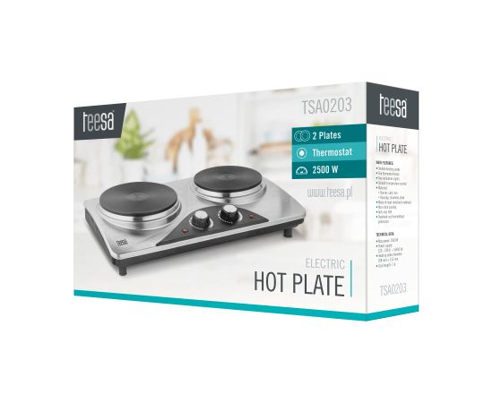 Teesa TSA0203 Портативная электрическая плита 2500W / 180mm + 140mm