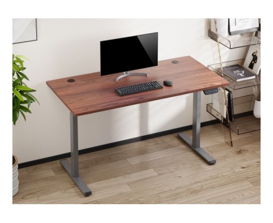 Adjustable Height Table Up Up Bjorn Gray, Table top L Dark Walnut Biroja galdi