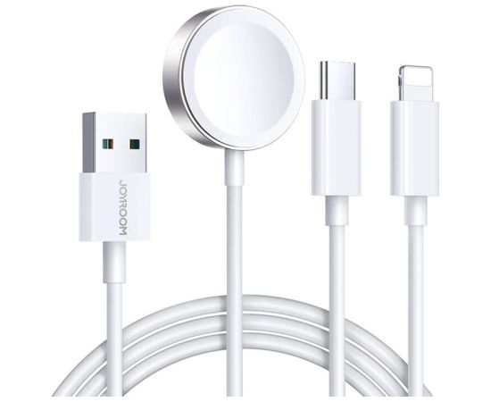 Apple Watch Magnetic Charger Joyroom S-IW008 Lightning + USB-C 5V 1.2m (White)
