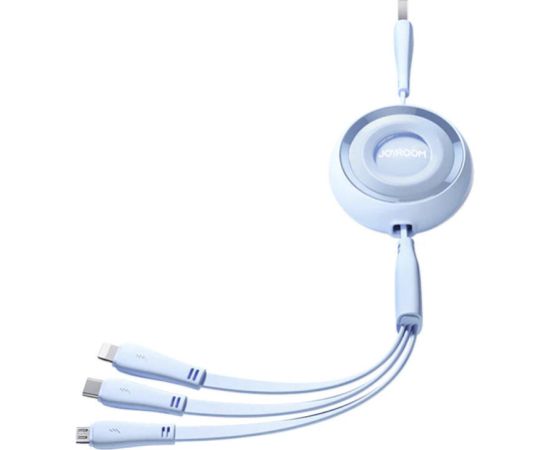 3in1 Joyroom Colorful USB to USB-C/Lightning/Micro USB cable 3.5A, 1m (blue)