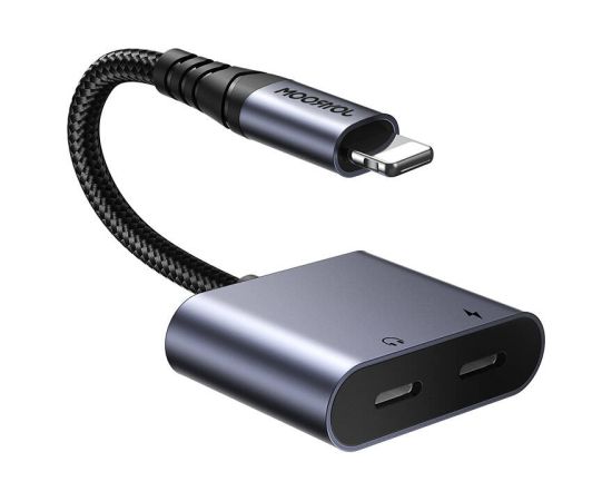 2-in-1 Audio adapter Joyroom SY-L02 Lightning to Double Lightning (black)