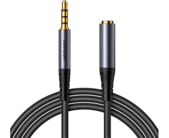 Joyroom SY-A09 AUX extension cable 3.5mm mini jack female to 3.5mm mini jack male, braided, 1.2m (black)